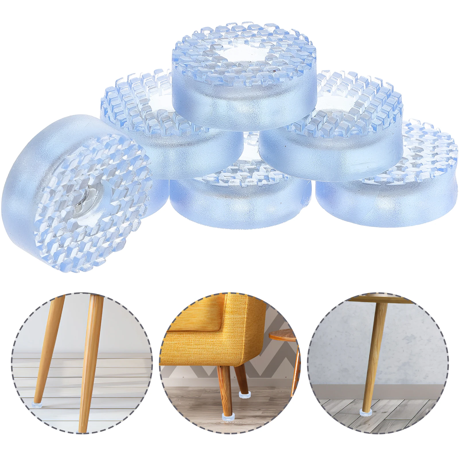 

20 Pcs Non-slip Floor Protectors Durable Reusable Furniture Grippers Chair Leg Pads Desk Chair Mat SkidTile Carpet