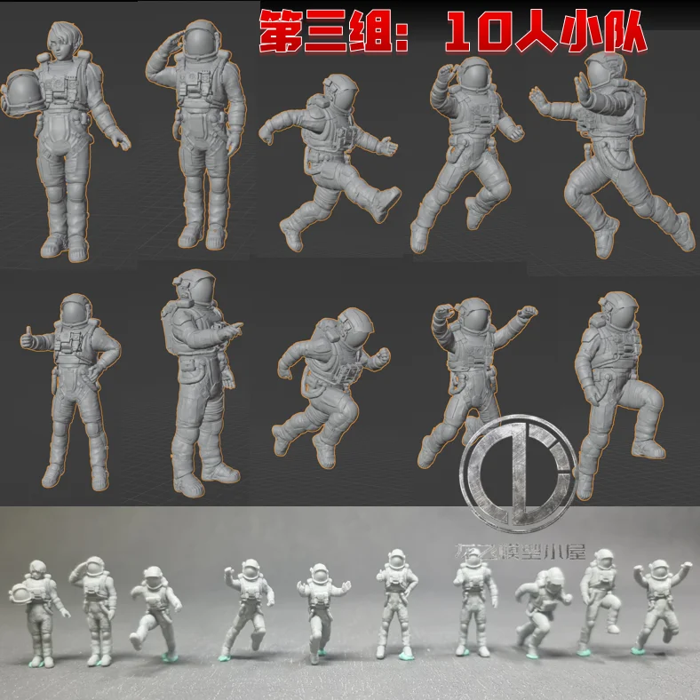 GK White Model Miniature Astronauts Ground Crew For Metal Structure RX-93 Nu & MSN-04 Sazabi Mech Model Hangar Diorama Resin Kit view 3