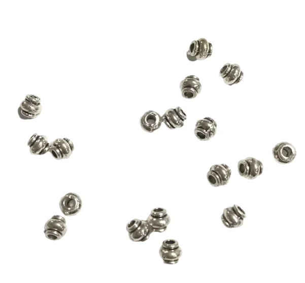 80pcs   4mm hole, 1.8mm Alloy matel antiqued copper/ silver lantern shaped spacer beads  HWH0374