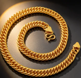9999 gold seamless welded boss necklace for Zang nationality, twisted rope twisted chain, 15 meters long