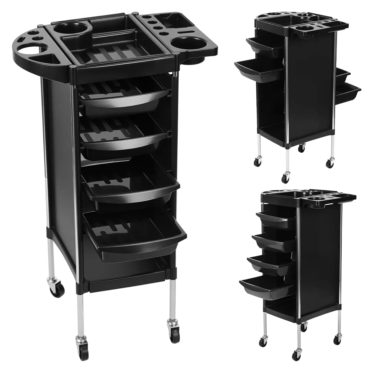 

Тележка для салона красоты, 6-уровневая тележка для парикмахера на колесах, портативная передвижная тележка-столик для хранения инструментов, на заказ