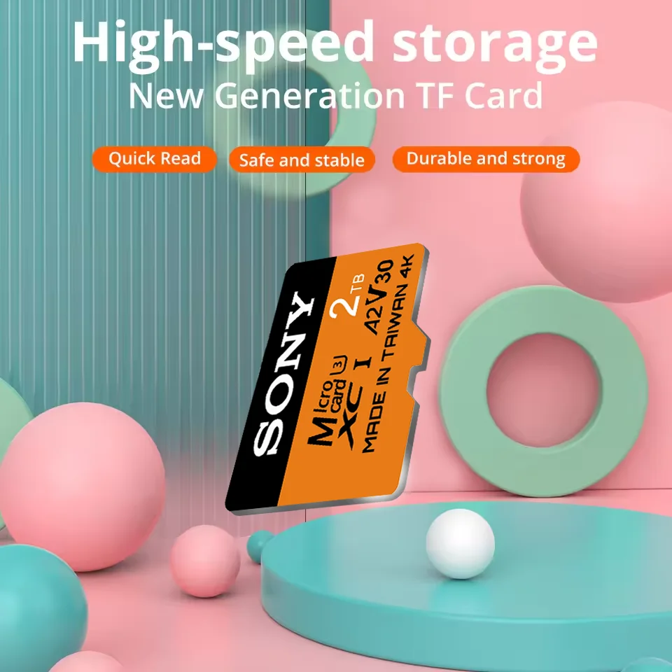 SONY High Speed 2TB 1TB 512GB 256GB 128GB 64GB Micro SD Card Full HD Video Compatible with Phone Tablet PC - Latest Mini SD Card