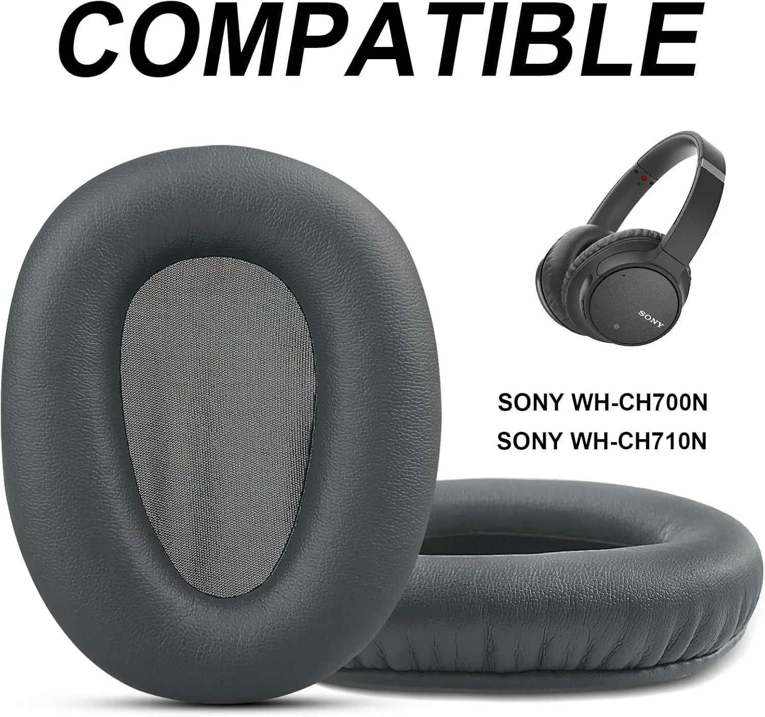 Replacement Ear Pads Cushions for Sony WH-CH700N/710N Headsets Professional Earpads Cushions for Sony Headphones, Premium Protei