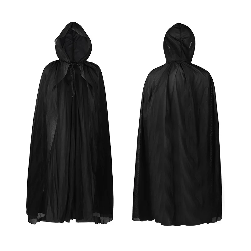 عباءة الهالوين عباءة الموت الأسود الساحرة الشيطان التأثيرية الدعائم زي مصاص الدماء 2025 لوازم تزيين حفلات الهالوين السعيدة #4