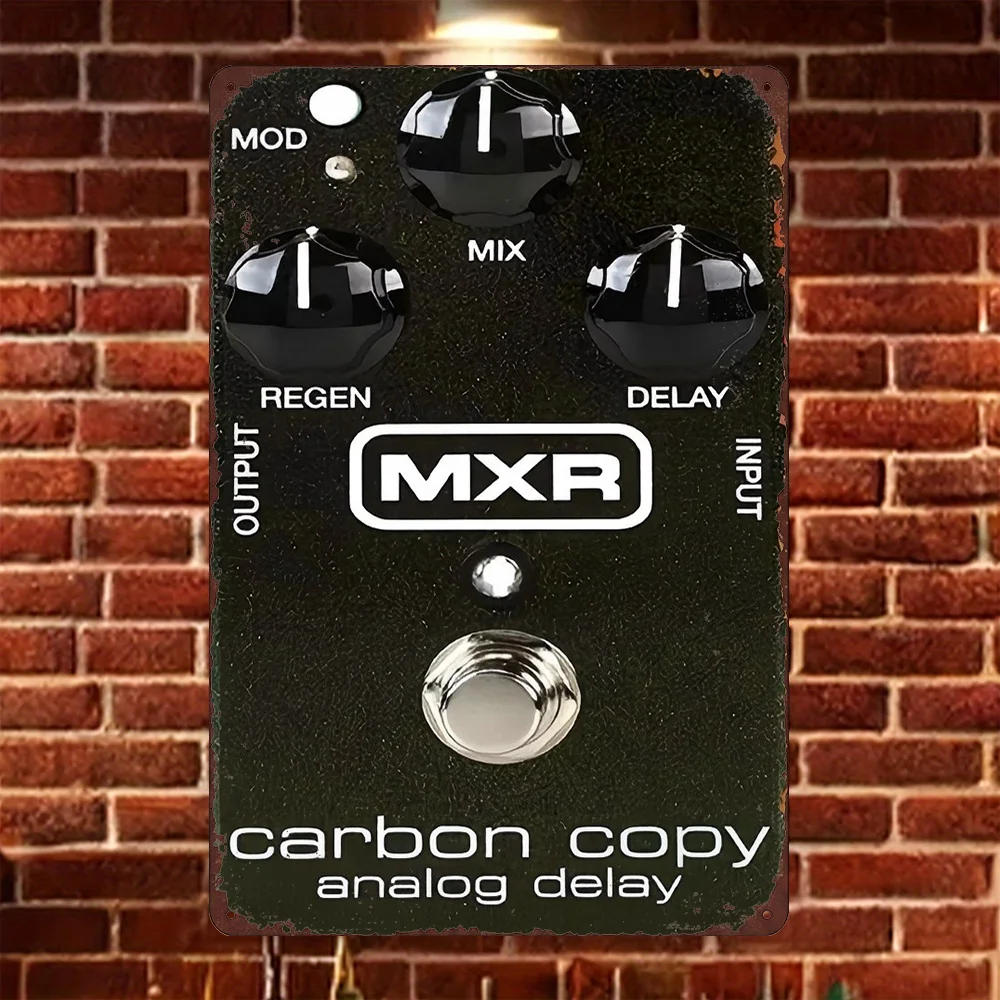 Letrero Metálico HD de Metal, Pedal de Guitarra MXR Carbon Copy Analog Delay, Decoración Retro de Pared para Sala de Música, Regalo para Guitarristas, Músicos y Fans de la Música