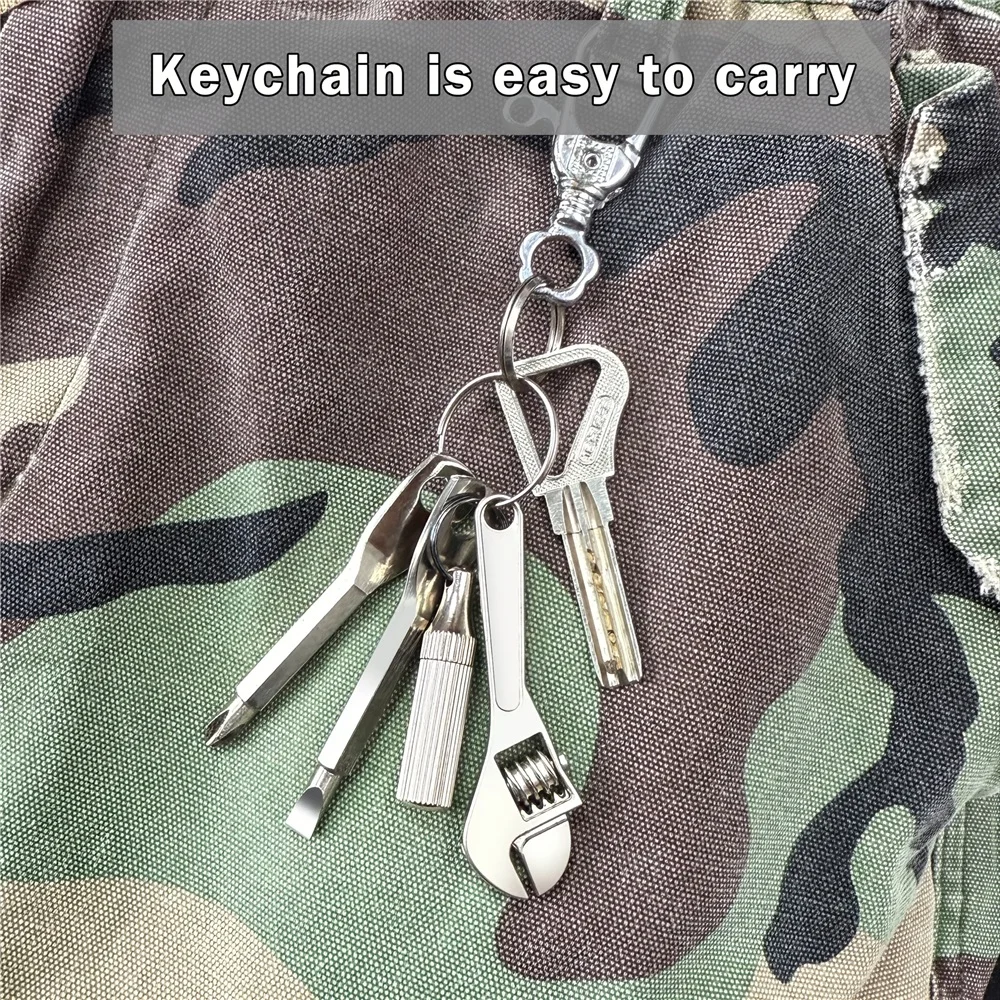 4 قطع أداة جيب صغيرة - فتاحة رسائل، مفك براغي صغير، ومفتاح سلسلة مفاتيح، مناسبة لأدوات إصلاح الدراجات والدراجات النارية #1