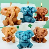Cute Elephant Silicone Candle Mold 3D Animal Crafts Decoration Resin Plaster Soap Making Tool DIY Chocolate Ice Cube Baking Mold