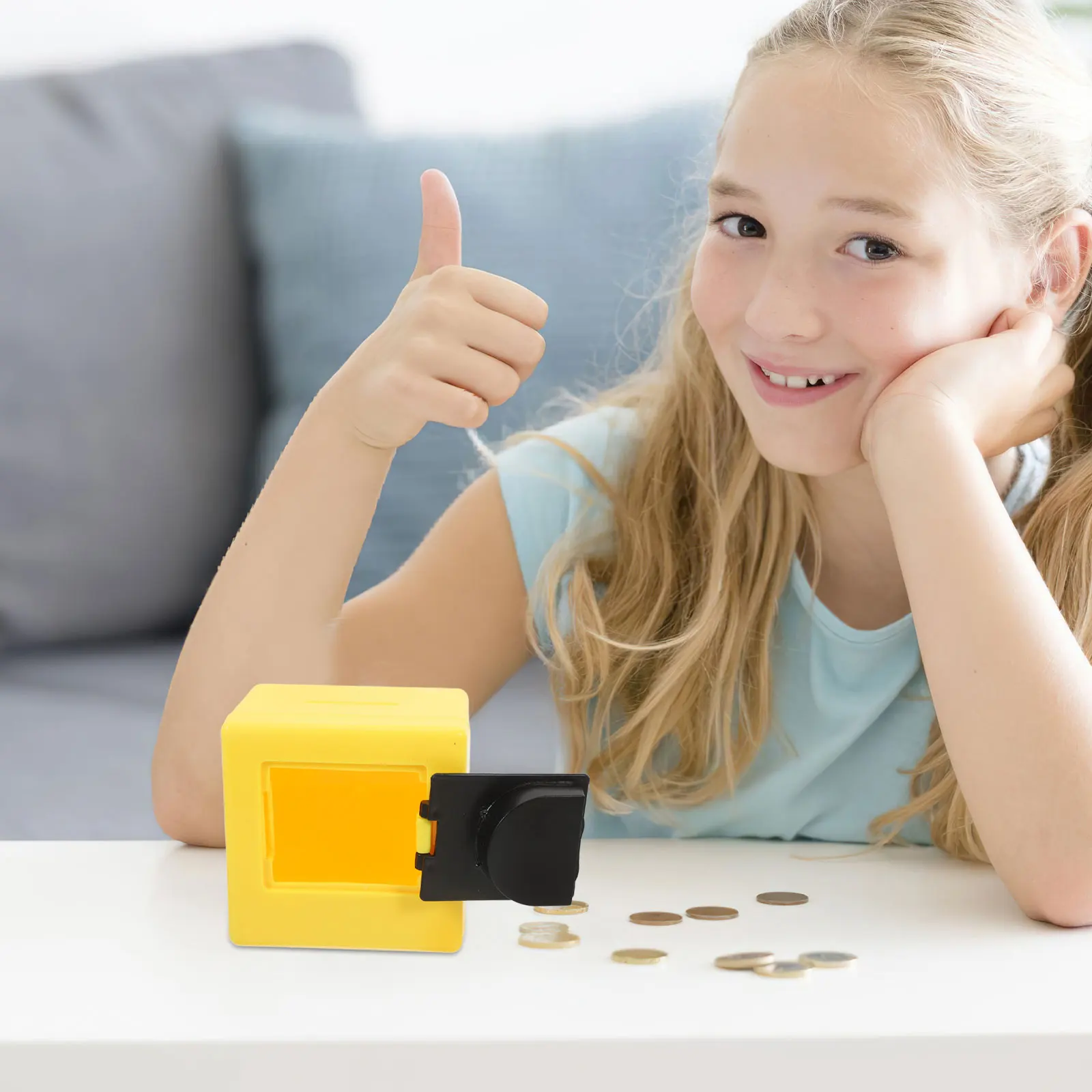 Coin Saving Pot Kids Atm Bank Container Mechanical Clear Savings Jar Plastic Change Child Storage Case