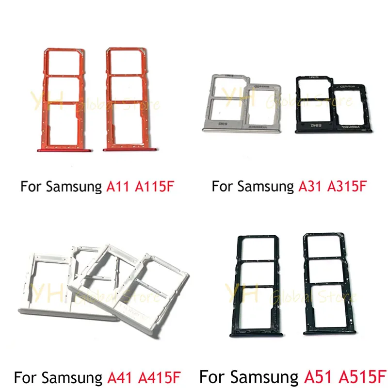 5PCS For Samsung Galaxy A01 A11 A21 A31 A41 A51 A71 Sim Card Slot Tray Holder Sim Card Repair Parts