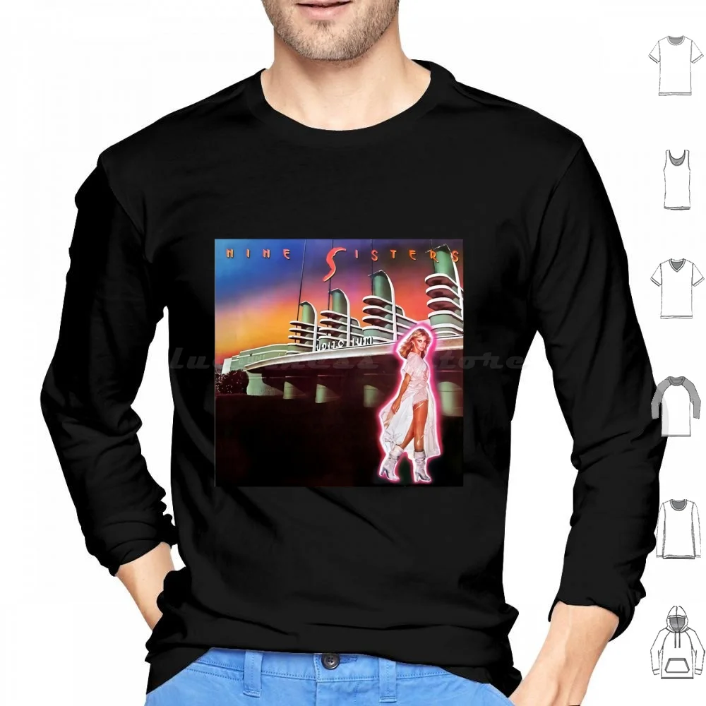 Xanadu-Nine-Sisters-Album-Olivia-Newton-John Sudadera con capucha de algodón de manga larga Xanadu Nine Sisters Album Olivia Newton John