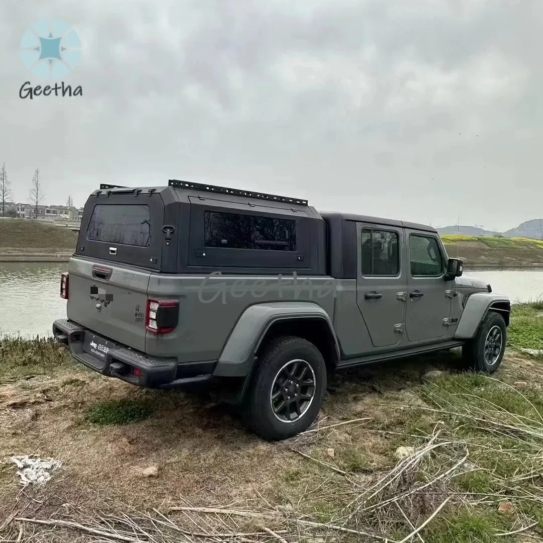

Aluminum Alloy Material With Sliding Window Pickup Camper Hardtop Truck Topper Bed Canopy for Jeep Gladiator in Stock
