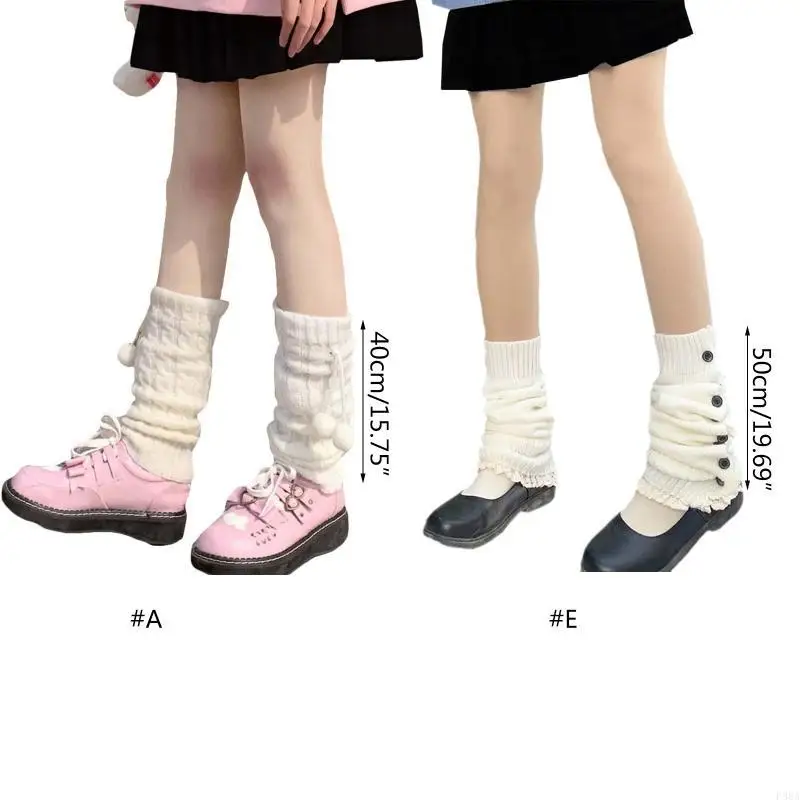 P88A اليابانية لوليتا فتاة حلوة جوارب السيقان متماسكة أفخم الكرة Bowknot غطاء للقدم #6