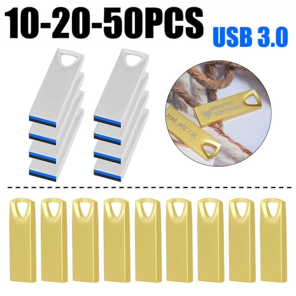 

10/20/50PCS LOT Metal USB Flash Drive Pen Drive 8GB 16GB 32GB 64GB High Speed Usb Stick 3. 0 флешка Pendrive Free Custom LOGO