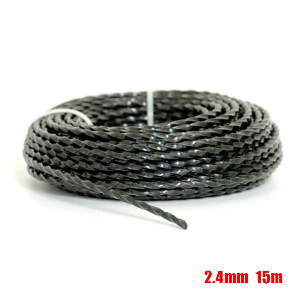Heavy Duty Wire Cord For Garden Trimmers 2.4mm Diameter Trimmer Line 15 Meters Of Grass For Efficient Cutting