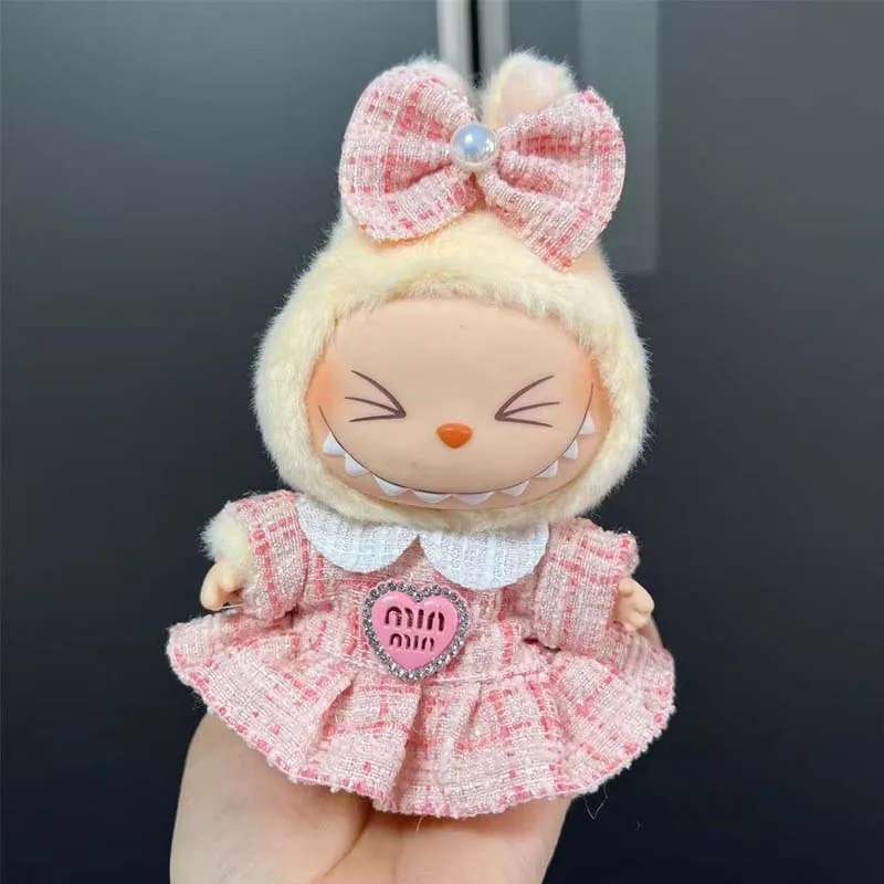 17cm Mini Plush Doll Labubu Clothes Outfit Accessories For Korean Kpop Exo Labubu Idol Doll Clothing Gift for Collectors