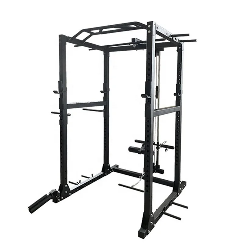 

Commercial Power Cage With Lat Pulldown Cable Crossover System Gym Power Cage Squat Rack Steel Multi Function Power Rack