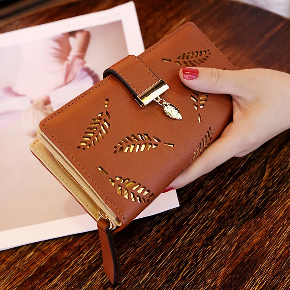 

Long Wallet for Women PU Leather Purse Hollow Out Women's Wallet Fashion Original Purses Wallets for Girls Lady Coin Wallet