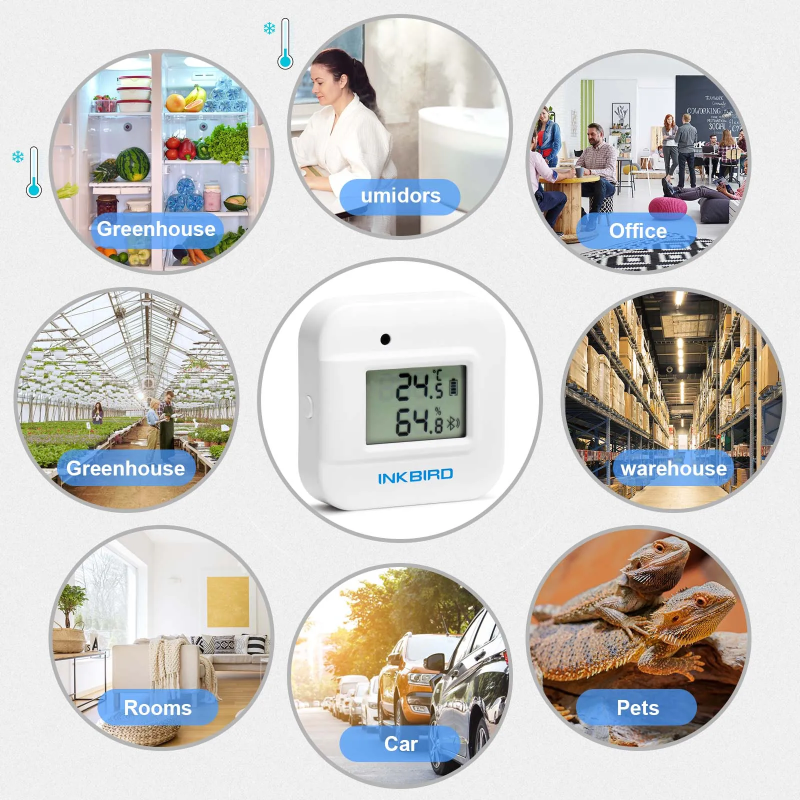 INKBIRD Bluetooth Thermometer Wireless Temperature Humidity Monitor Digital Hygrometer IBS-TH2 Plus Weather Station With Externa