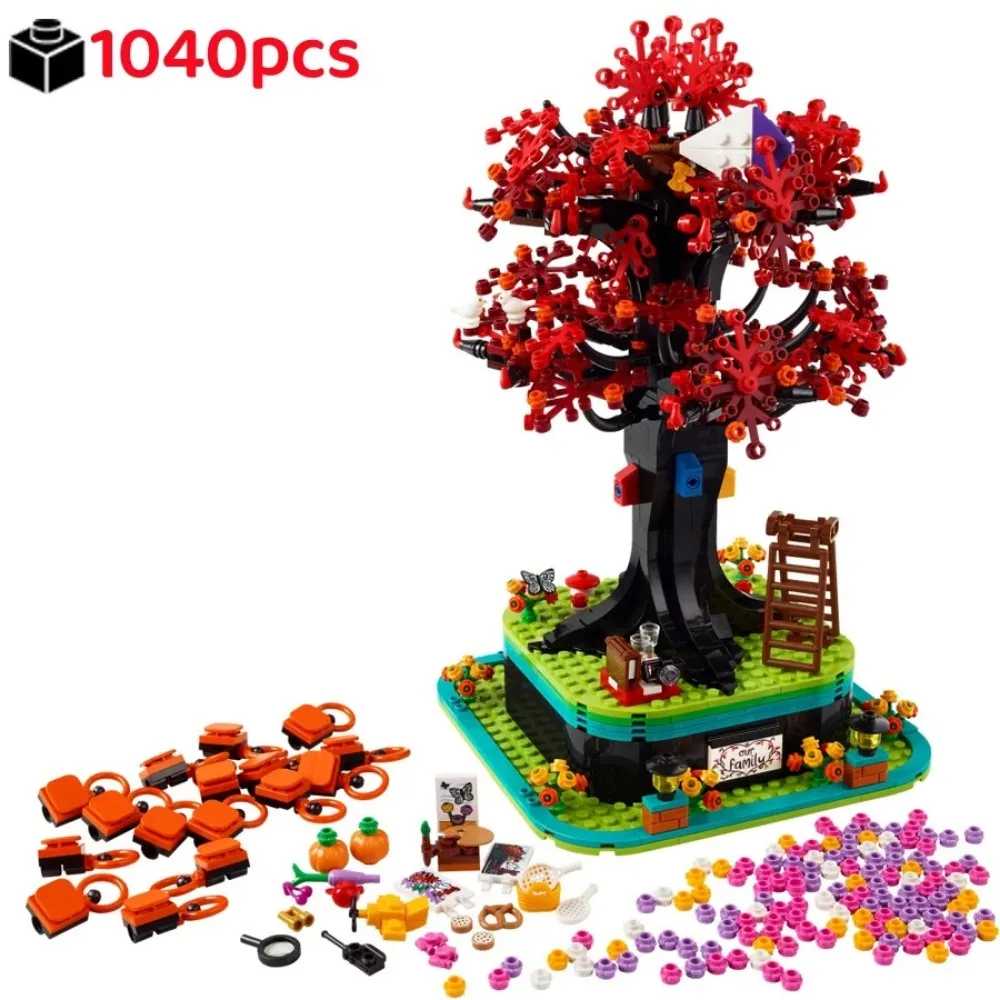 Creative Family Tree Photo Show Plant Building Blocks Ideas Compatible 21346 Bricks Desktop Ornaments Model Toys for Kid Gifts