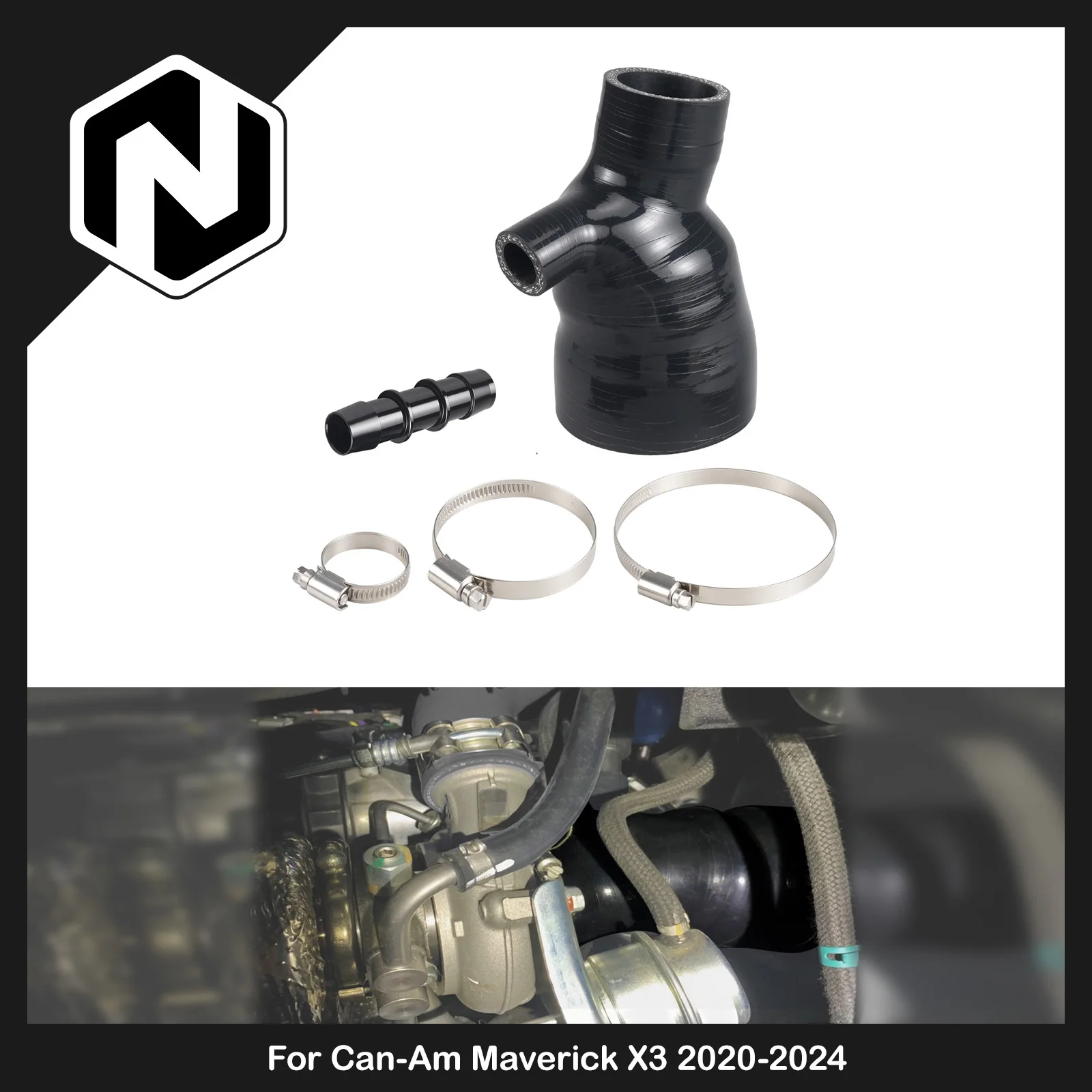 NICECNC For Can-Am Maverick X3 2020-2024 Silicone Intake Hose Kit RS DS Turbo DPS Max 4x4 R RR High Flow UTV Racing Part