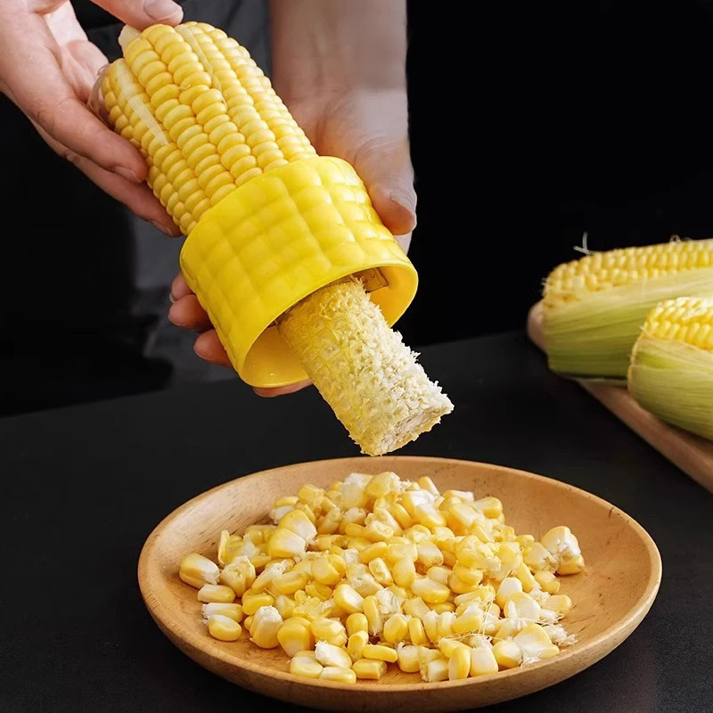 ​ Desgranadora de maíz rotativa manual para maíz dulce fresco, herramienta peladora de maíz de plástico, eliminador eficiente de granos para sopa y ensaladas de maíz ​