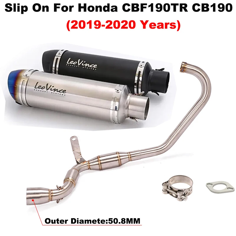

Slip-On For Honda CBF190TR CB190R 2019 2020 Motorcycle Exhaust Escape Systems Front Mid Link Pipe 51MM DB Killer Carbon Muffler