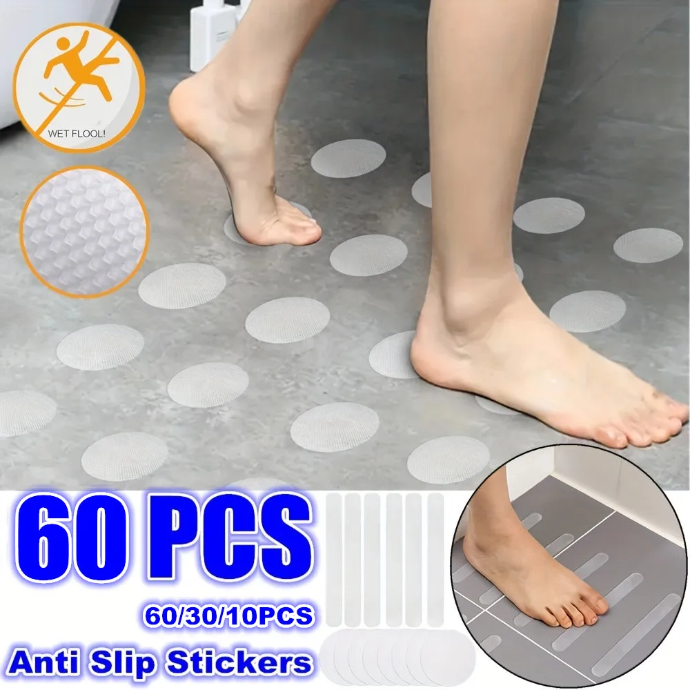 New Anti Slip Bath Grip Stickers Non Slip Shower Strips Flooring Safety Tape White 60/30/10Pcs