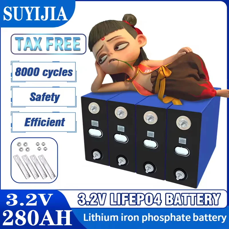 

Оригинальная аккумуляторная батарея 280 Ач класса A LifePo4 3,2 В, подходит для DIY 12 В 24 В 48 В Караван Океан Солнечная система без налога