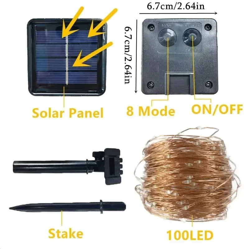 Solar LED Light 7m/22m Outdoor Garden Waterproof Fairy Garland String Lights Christmas Holiday Party Decoration Solar Lamp IP65 image 4