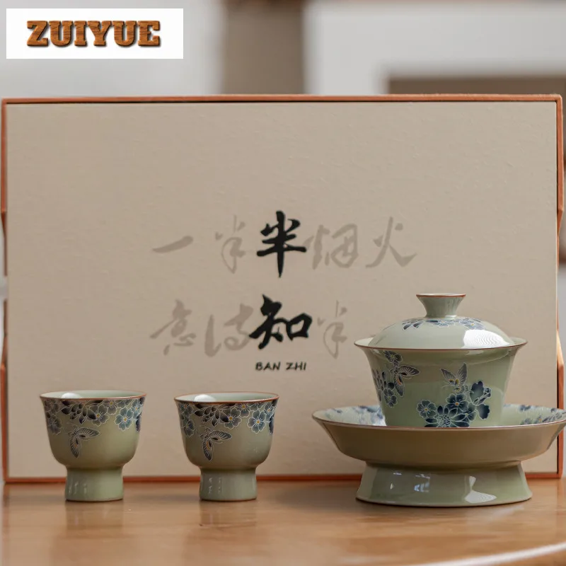 

Hand Painted Dancing Butterfly Tea Set Complete Set Retro Tea Ceremony Set Household Teapot And Tea Cup Set Tea Services Gift