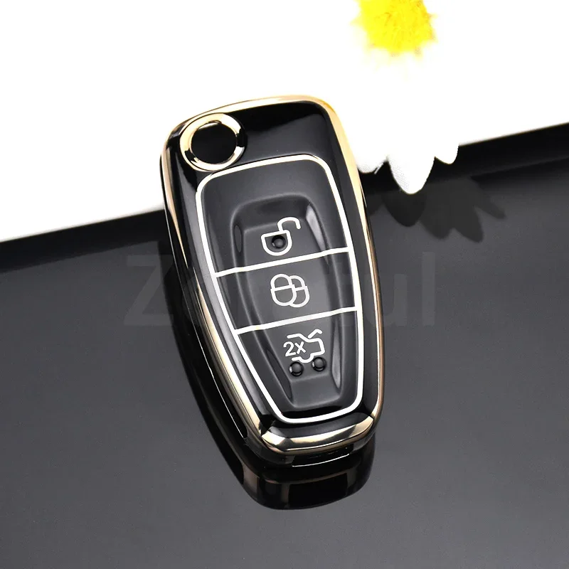 3 Button Auto Keyless Shell Holder for Ford Ranger C-Max S-Max Focus Galaxy Mondeo Transit Tourneo Custom TPU Car Key Case Cover
