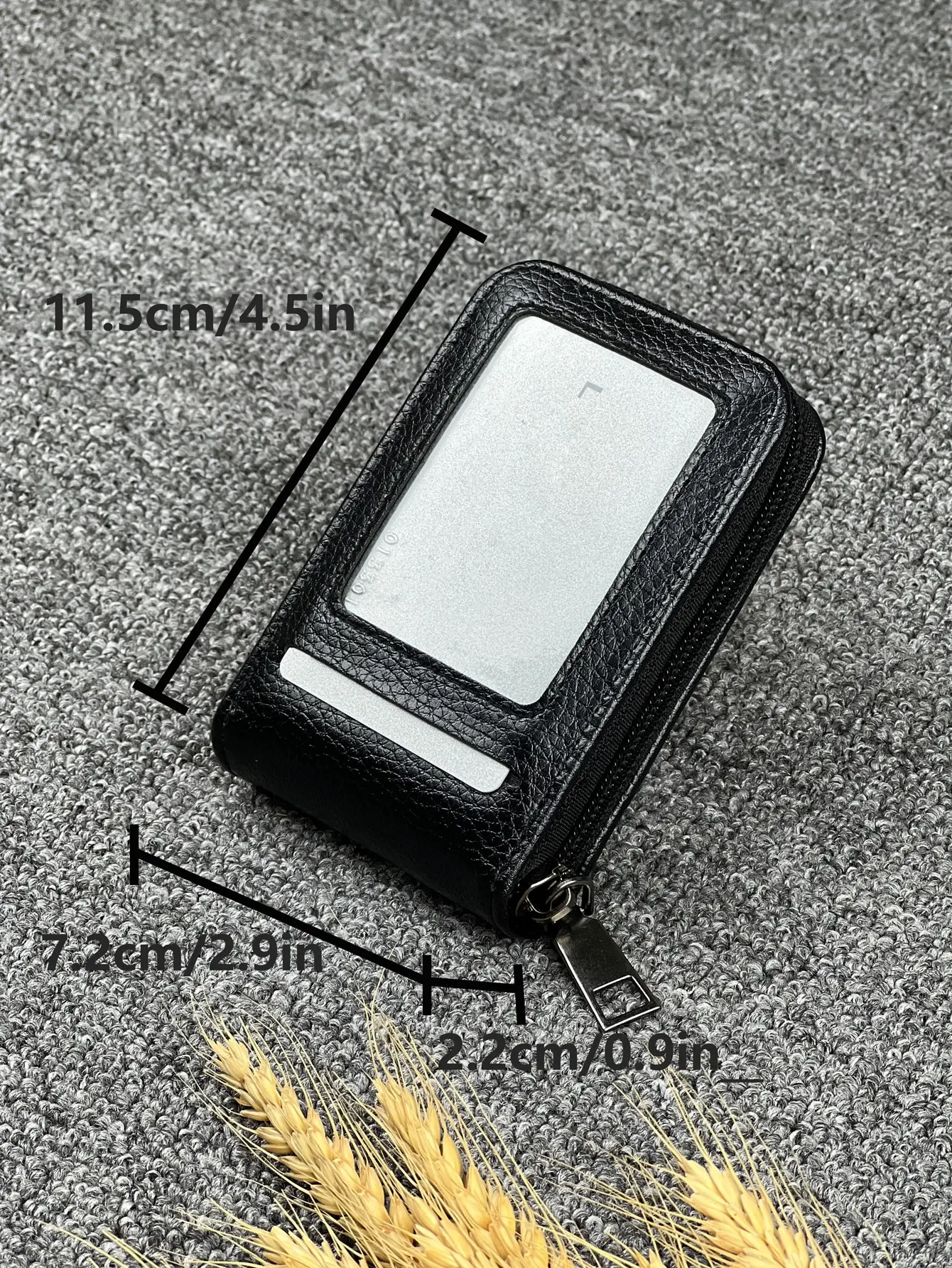 محفظة رجالية متعددة البطاقات بسحاب - حامل بطاقات مدمج مع فتحات متعددة للبطاقات والنقود - حافظة بطاقات أنيقة وعملية