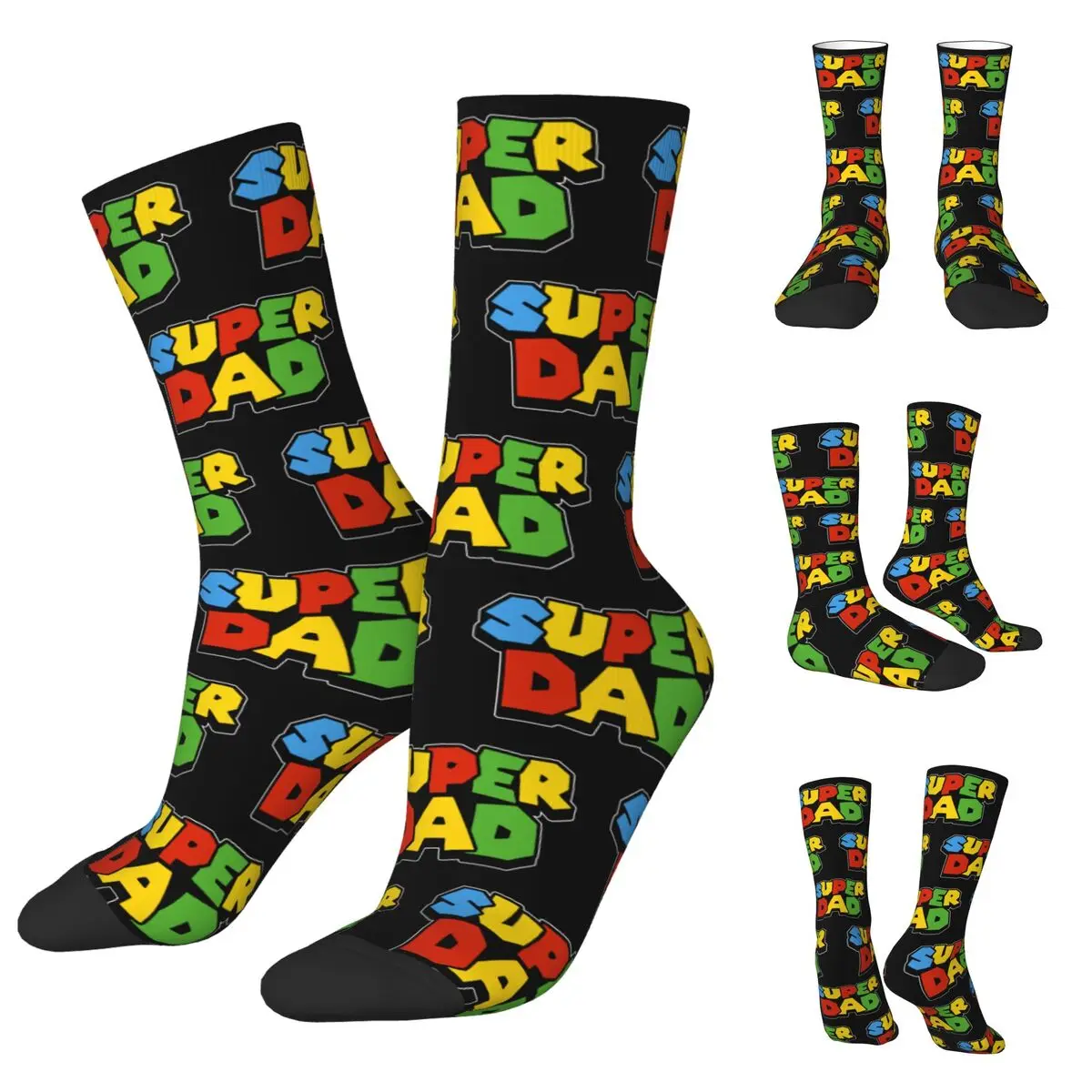 

Super Dad cosy Unisex Socks,Hiking Happy 3D printing Socks,Street Style Crazy Sock