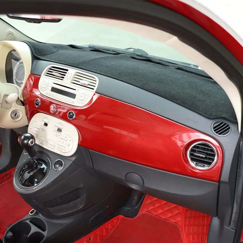 

For Fiat 500 2008-2023 dashboard sun protection pad (black) car instrument protection pad accessories 1PCS (LHD)