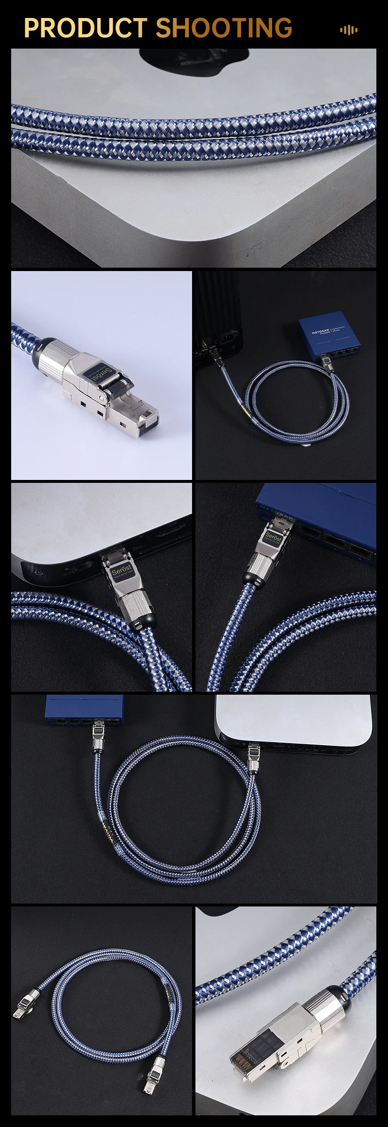 Serost Hifi Audio LAN-Kabel 99,9999% OFC-Kupfer Cat7 Ethernet-Kabel, RJ45 Netzwerkkabel Optimiert für Audio-Streaming & NAS – Detail 8