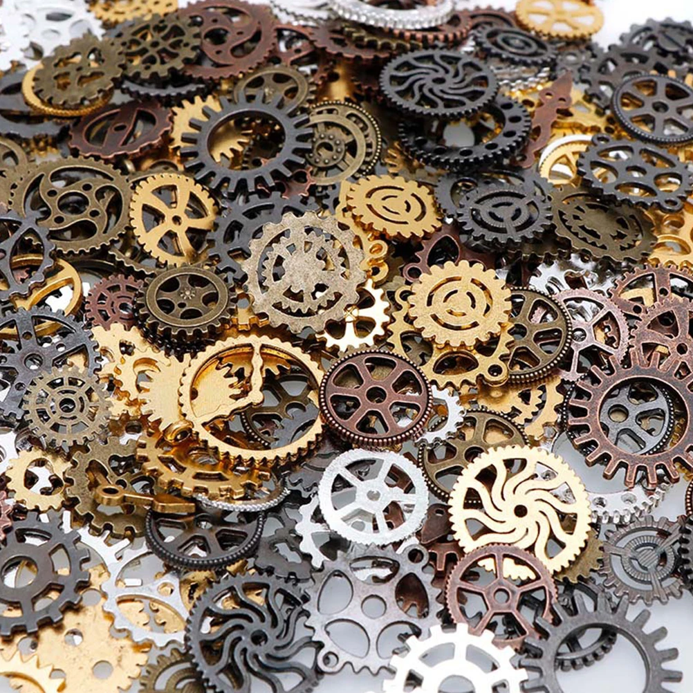

Steampunk Accessories DIY Handicraft Charms Decor for Keychains Bracelets Metal Gears Diy Gear Pendant Set