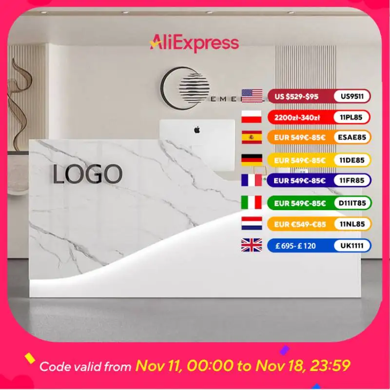 

Aesthetics Beauty Reception Desks Counter Drawers Office White Reception Desks Modern Luxury Empfangs Theke Office Furniture