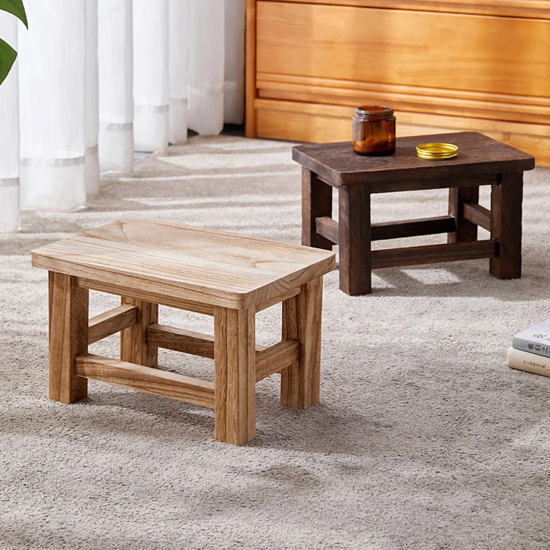 Creative Small Wood Chair Household Shoe Changing Stool Ins Sofa Living Room Foot Rest Stool Tea Table Children Bathroom Footsto