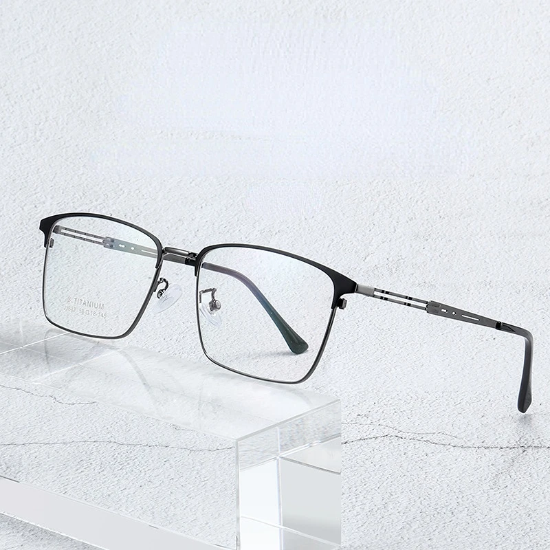 58mm Men's Glasses Frames Large Non-Magnetic Titanium Full Frame Eyebrow Glasses Frame Optical Myopia Glasses Frame