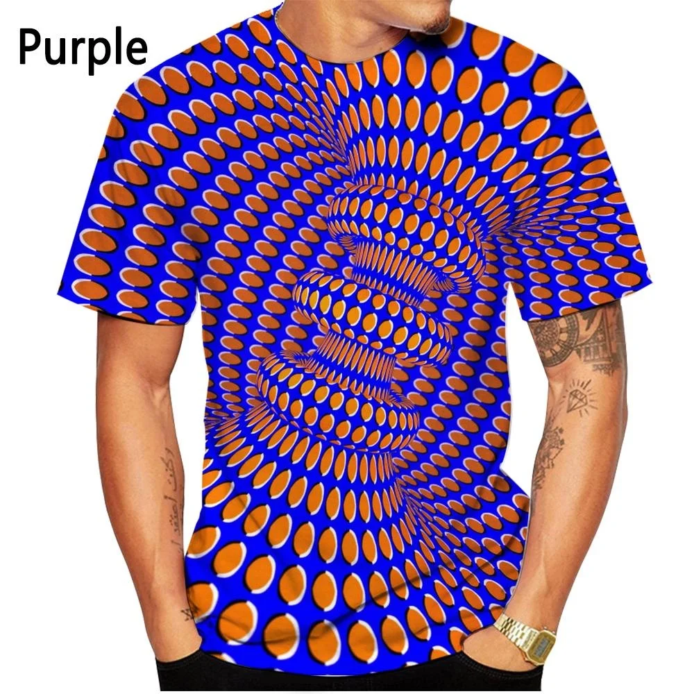 New Fashion Vertigo Hypnotic 3D Printed T-shirt Men's and Women's Summer Casual Short Sleeve T-shirt