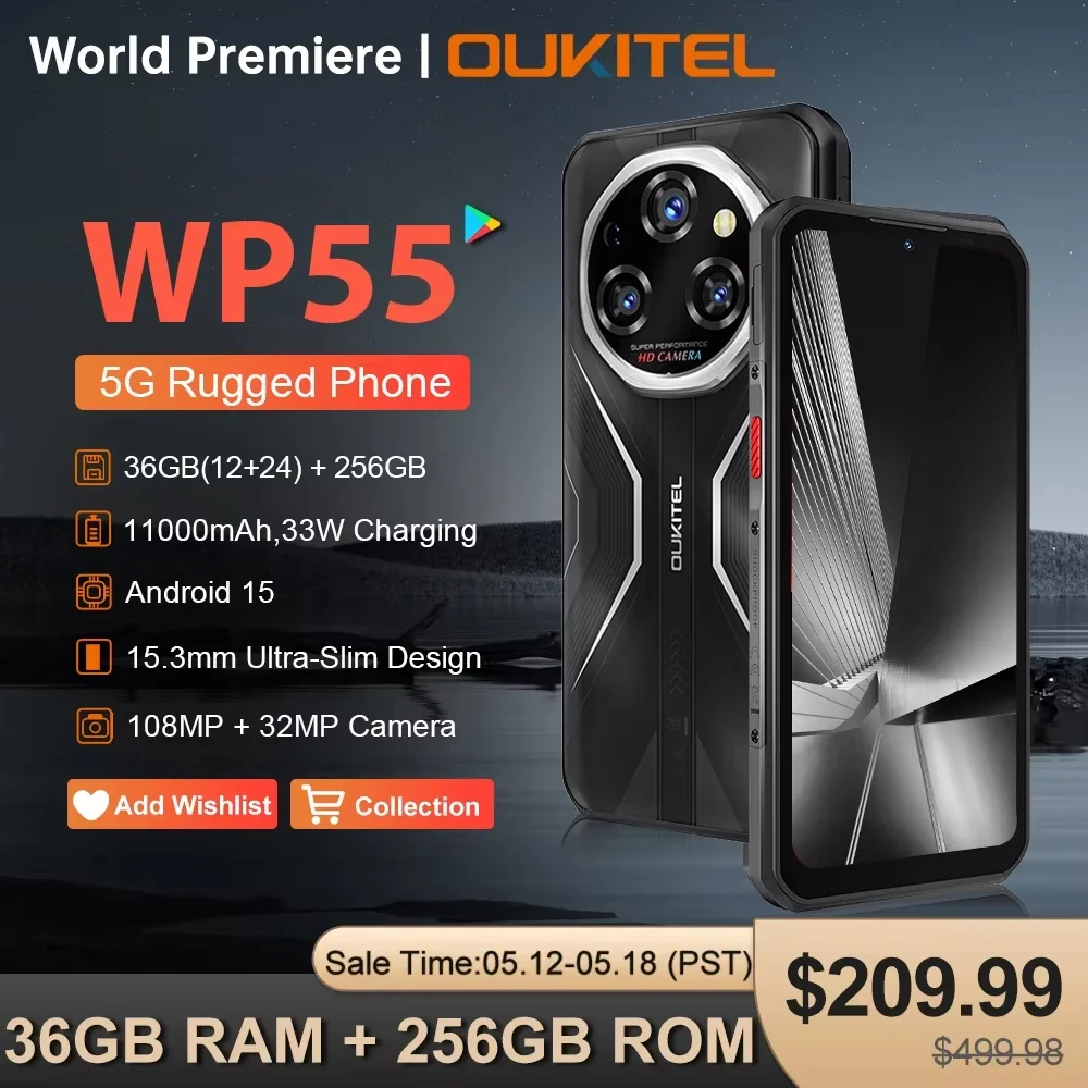 Global version OUKITEL WP55 Rugged Smartphone 5G 6.6