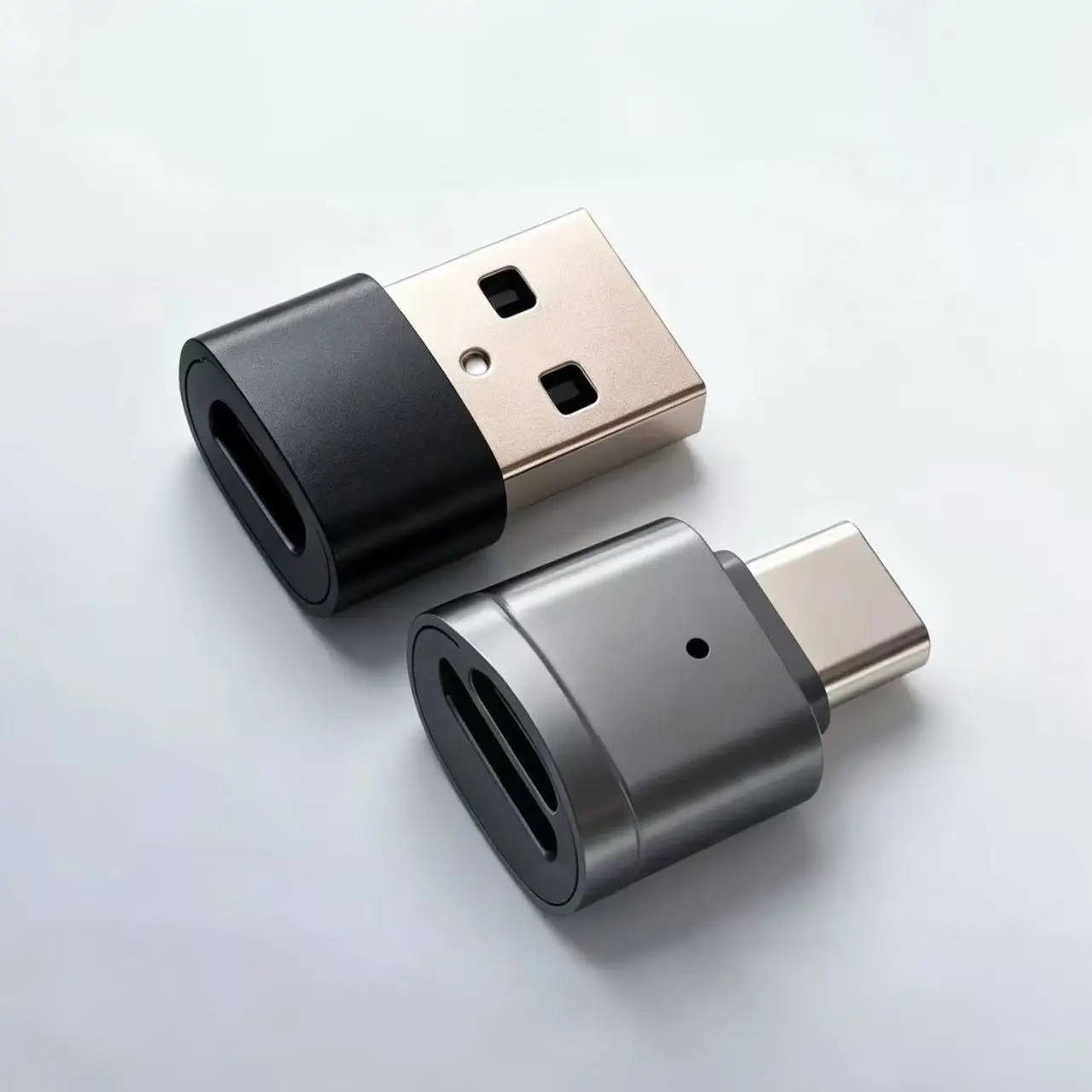 USB‑A & Type‑C Micro SD TF Card Reader Adapter 2‑Pack, Mini Portable OTG Memory Card Reader for Phone Laptop, Plug & Play