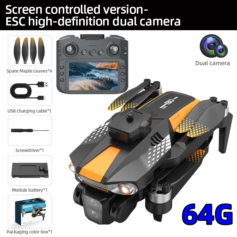 LF669 FPV Drone 5G 4.5 นิ้วหน้าจอ LCD รีโมทคอนโทรล Dron 4K HD กล้อง 360 °   GPS หลีกเลี่ยงอุปสรรคไร้แปรงถ่าน RC Quadcopter 64G