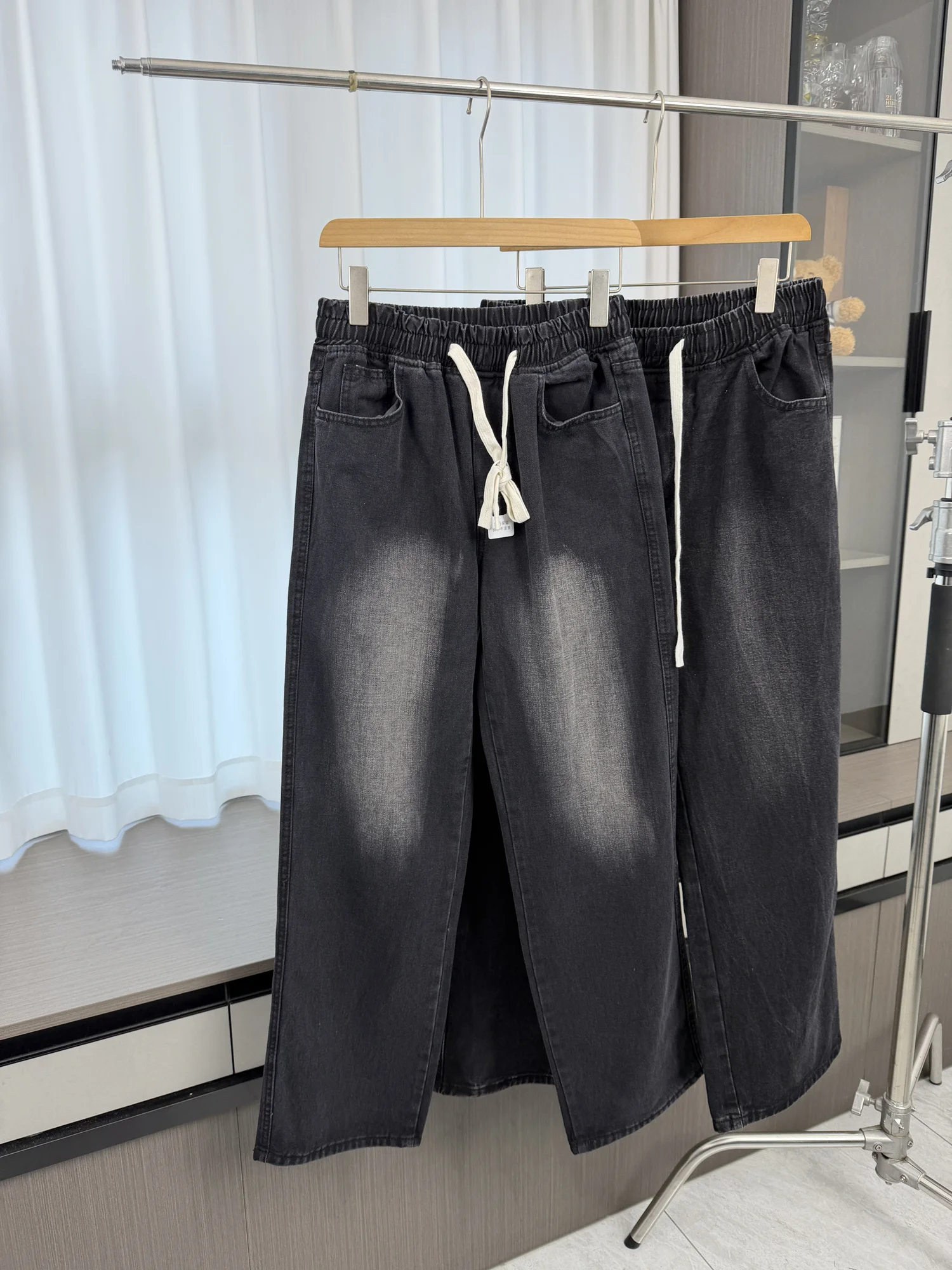 

Fashionable Vintage Washed Straight Leg Jeans Men's Spring Summer Wear Resistant Comfortable Fit Casual Blue Denim Pants