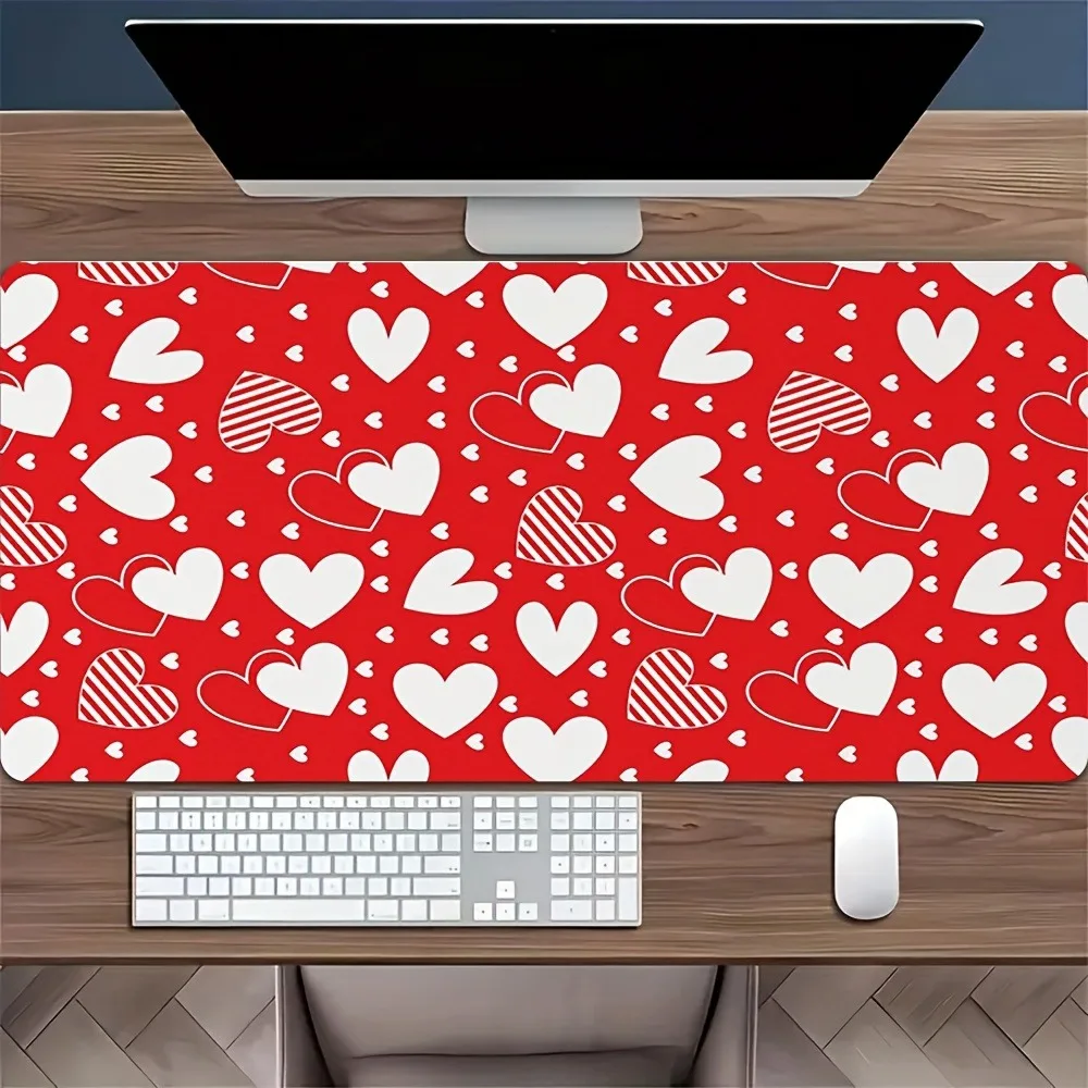 

Heart Shape Design Large Gaming Mouse Pad with Non Slip Rubber Base and Durable Edges