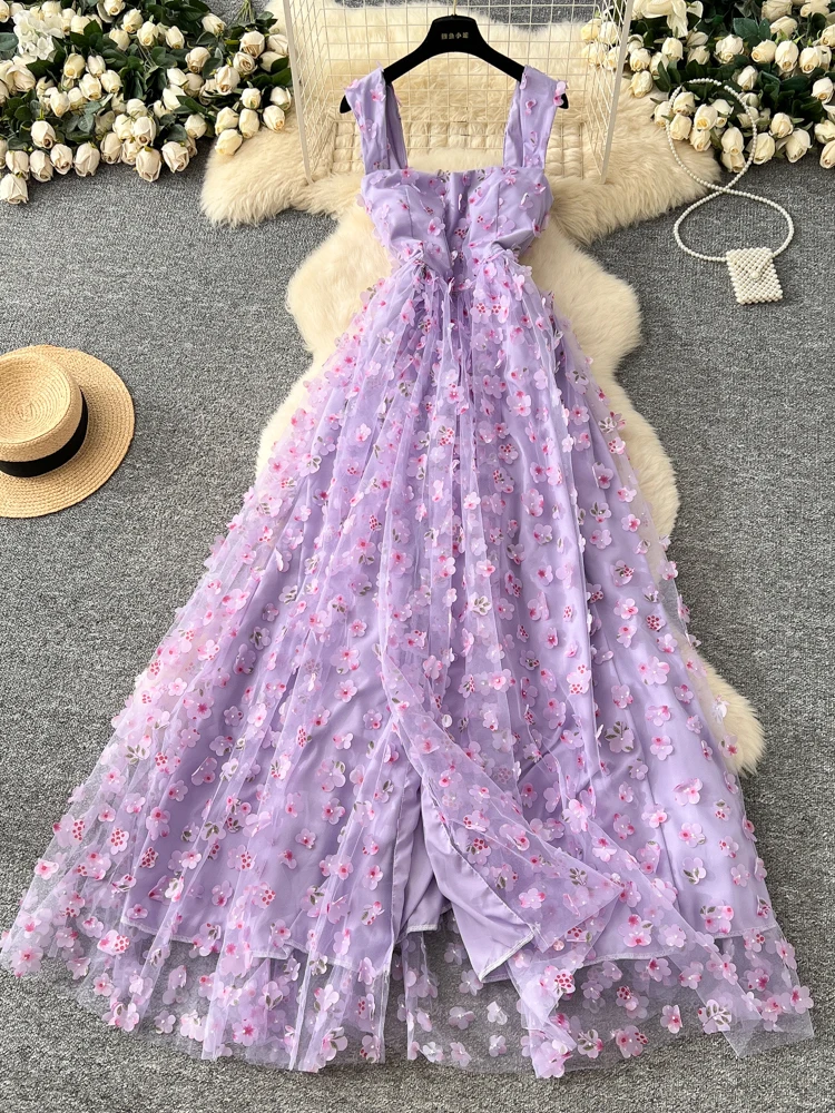 Ele Ladylike Off-oulder Floral Embroidery Dr Women's High Waist A-Line Skirt Sle Summer Faion French Sle