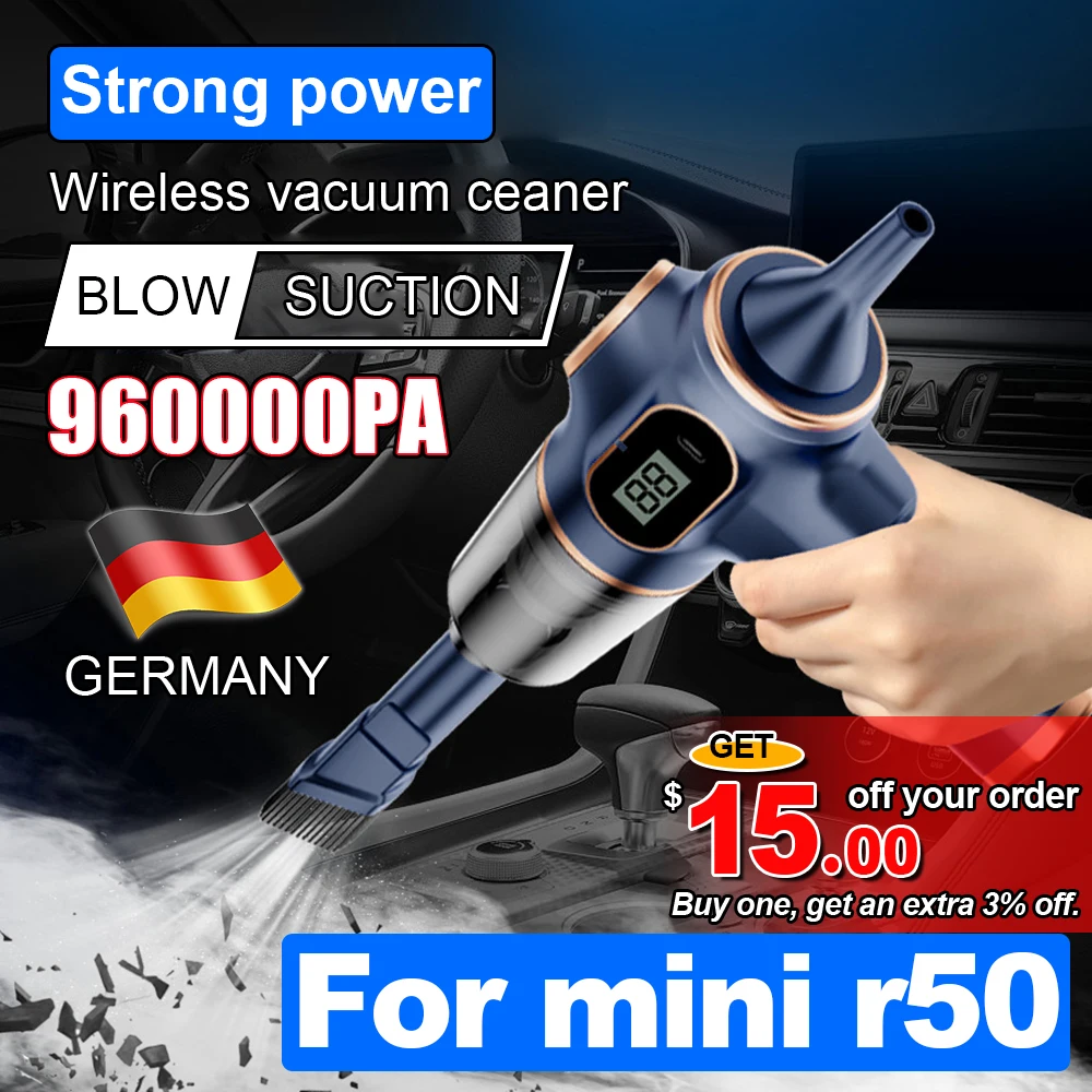 960000PA Car Vacuum Cleaner Mini Powerful Cleaning Machine Strong Suction Handheld Wireless Portable Home Appliance For mini r50