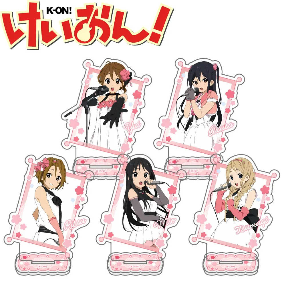 Anime K-ON! New 10cm Acrylic Stand keychain Plate Cosplay Toys Hirasawa Yui Mio Tainaka Ritsu Kotobuki Tsumugi Nakano Azusa Des
