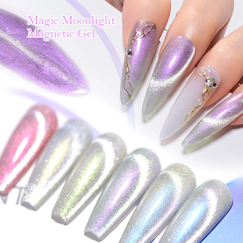 ENCONTRE-SE AO ACROSS Auroras Cat Magnetic Gel Nail Polish Reflective Sparkling Glitter Semi Permanente Nail Art Soak Off LED UV Gel Varnis