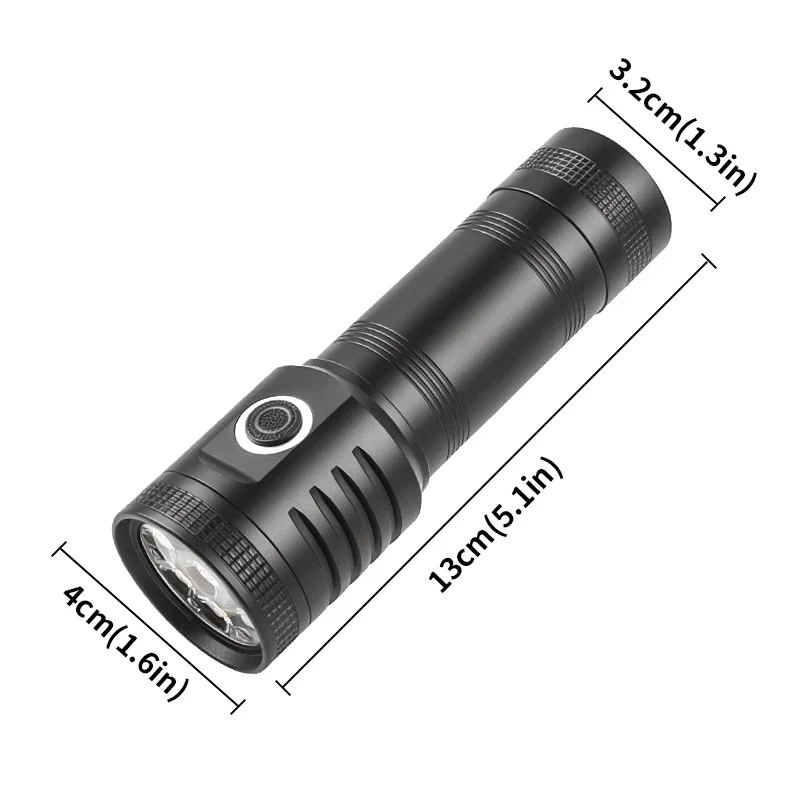 JIASHUAIXIN Neue Bunte 8*XPG Kleine Kanone Hochintensive Taschenlampe für den Außenbereich, 2000 Lumen Tragbare Helle Taschenlampe